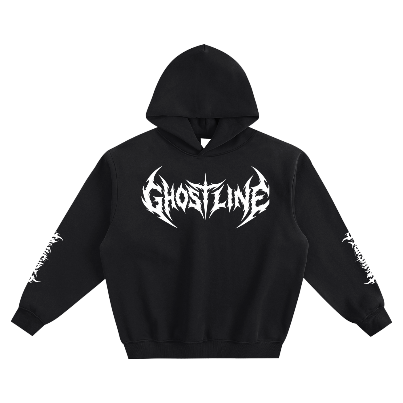 Ghostline Black Boxy Hoodie