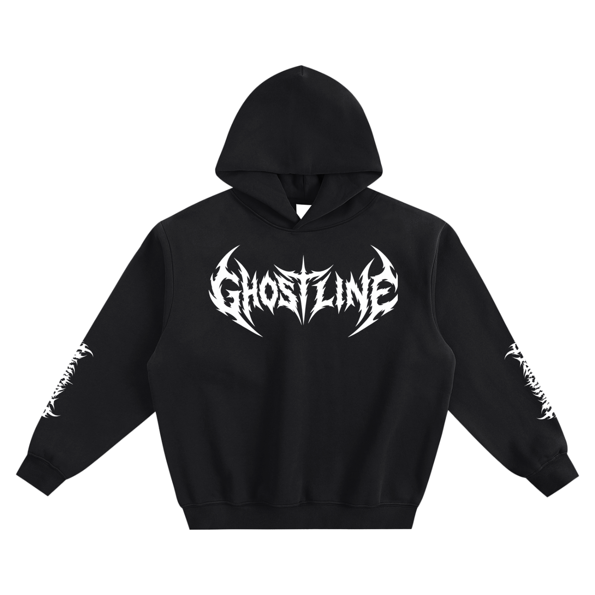 Ghostline Black Boxy Hoodie